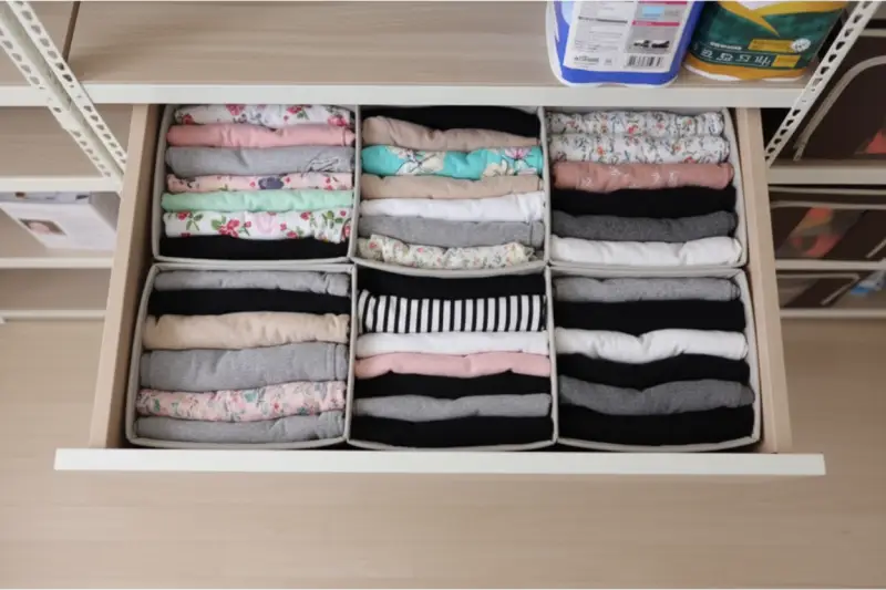 원룸 옷장 정리 수직 수납 vertical drawer organization