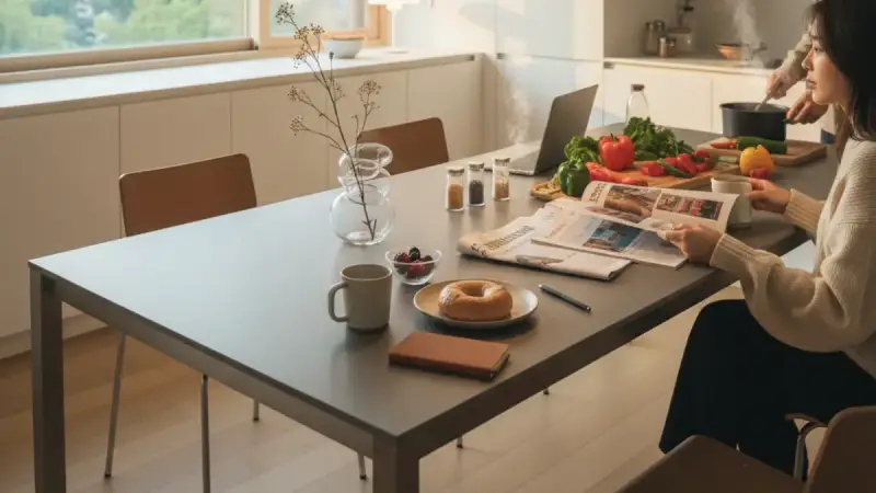 미라지가구 카라웨이 세라믹 식탁에서의 일상