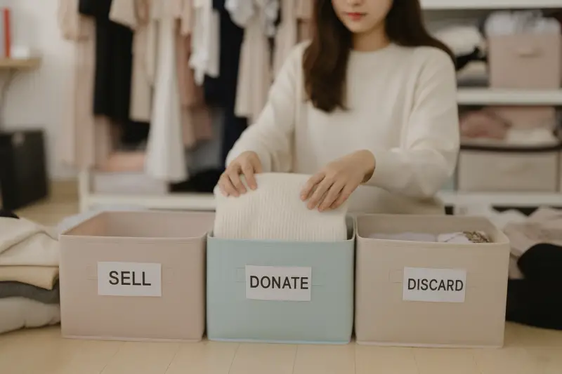 안 입는 옷 3단계 분류 hand sorting clothes