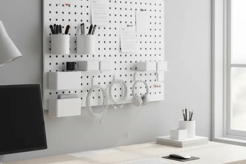 7평 원룸 자취생 - 이케아 스코디스 페그보드 책상, IKEA SKADIS desk