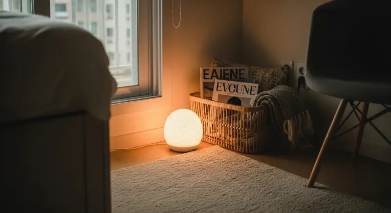 자취방 소품 추천 라탄 무드등 러그, small room decor items