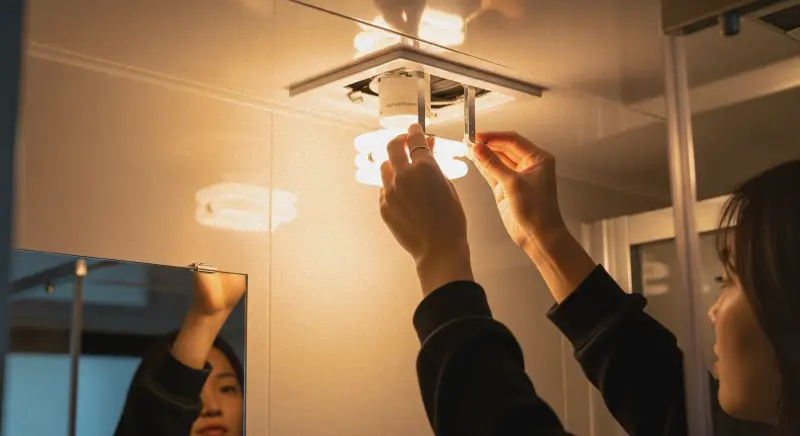 전세집 욕실 조명 교체 방법, rental bathroom LED light replacement
