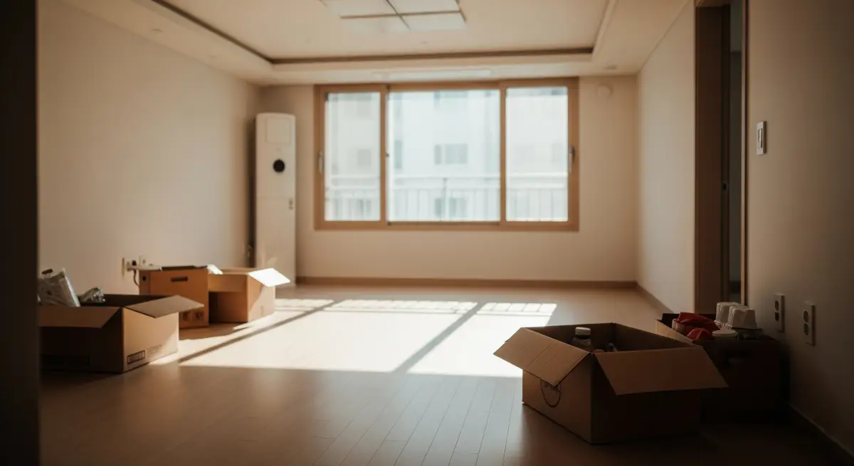 전셋집 인테리어, 빈 거실, 이사 준비, Empty apartment living room Korea