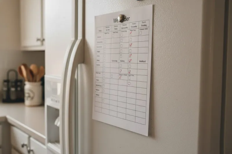 7일 마스크팩 루틴 스케줄표 냉장고 부착