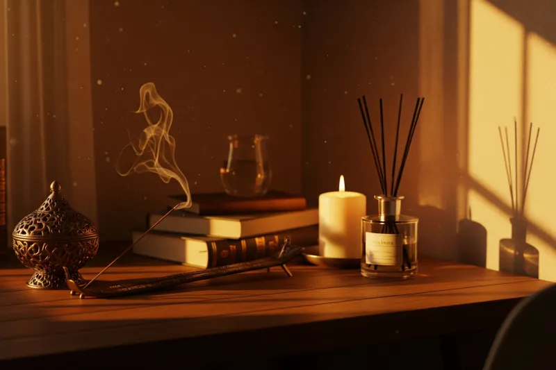 인센스와 디퓨저가 어우러진 감성 생활 공간