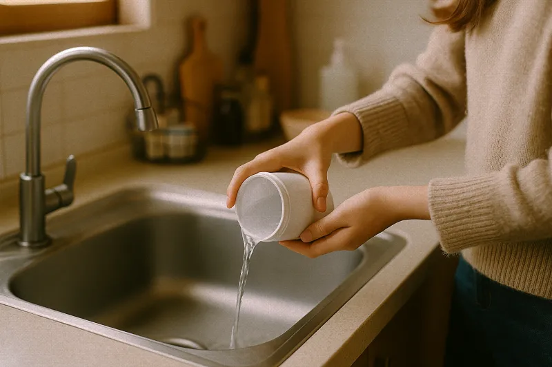 미니 가습기 5초 세척 루틴 장면