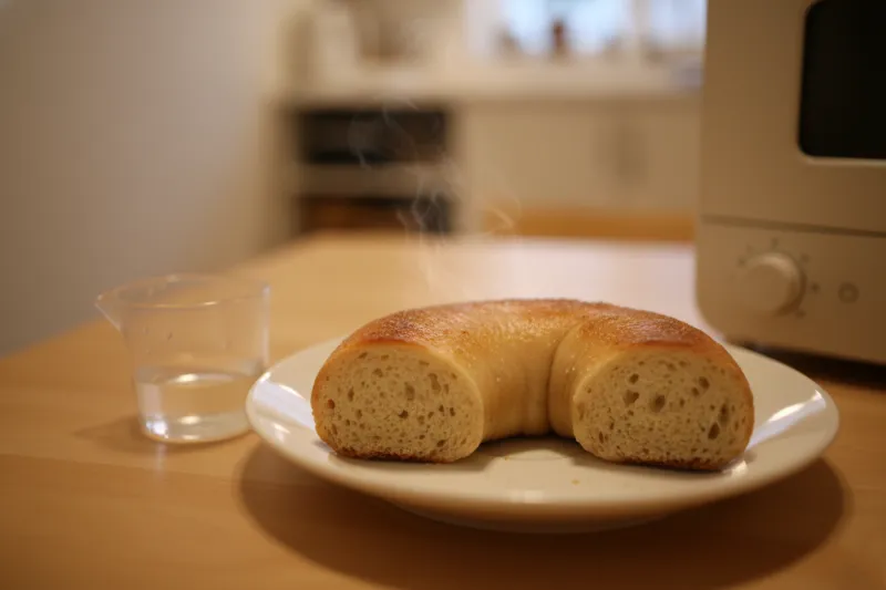 발뮤다 토스터 스팀모드로 구운 냉동 베이글 겉바속촉 결과