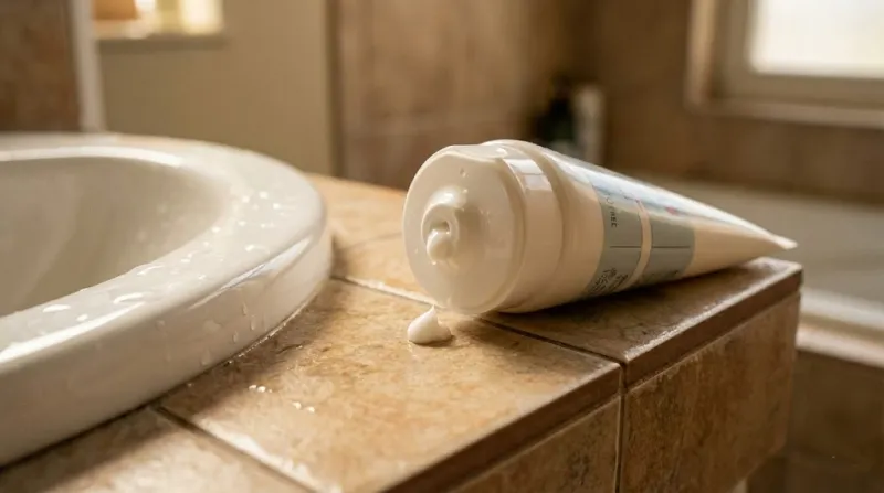 욕실 선반 위 꾸덕한 세라마이드 크림 제형