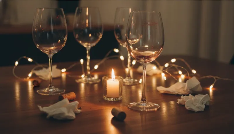 연말 홈파티 후 잔잔한 간접 조명 무드