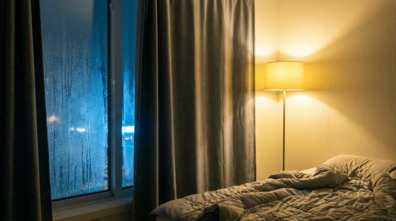원룸 창문 외풍 차단 암막 커튼과 따뜻한 실내