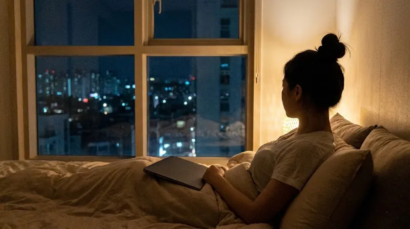 결로 해결 후 아늑한 자취방의 겨울 밤