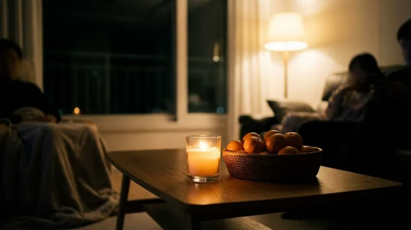 동지 팥죽 먹는 시간 저녁 풍경