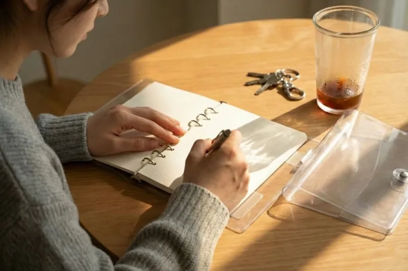 2025년 다이어리 꾸미기 책상 위 6공 다이어리와 펜