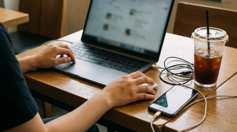 호텔 크리스마스 케이크 예약 대기 화면과 초조한 손