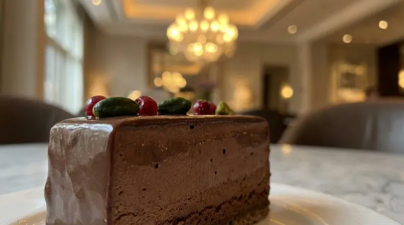 JW 메리어트 호텔 분위기의 고급 크리스마스 케이크