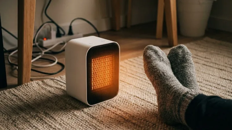 가정용 절전형 미니 온풍기와 수면 양말