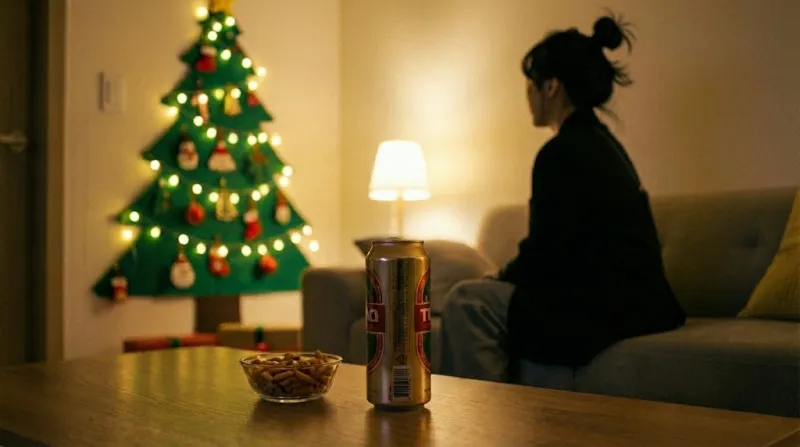 크리스마스 홈파티 맥주 혼술 감성 사진