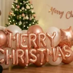 연말 홈파티 꾸미기 - 로즈골드 풍선 세트와 크리스마스 파티용품