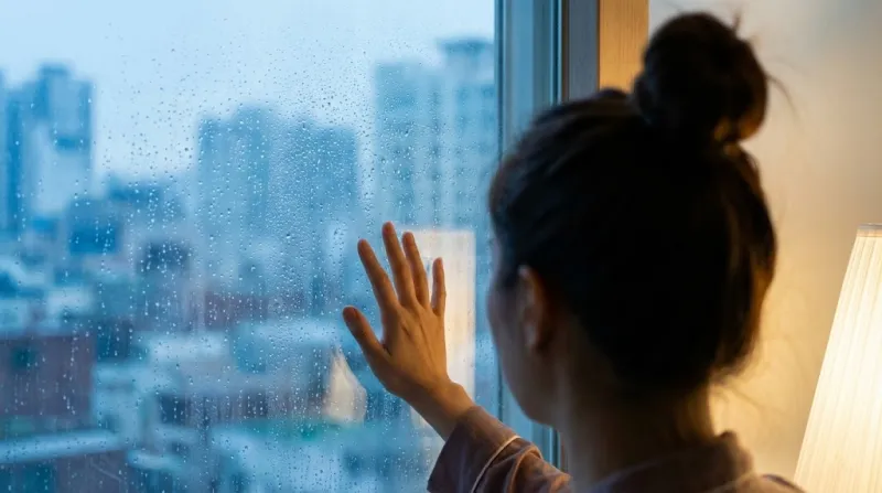 겨울철 원룸 창문 결로 현상과 물방울