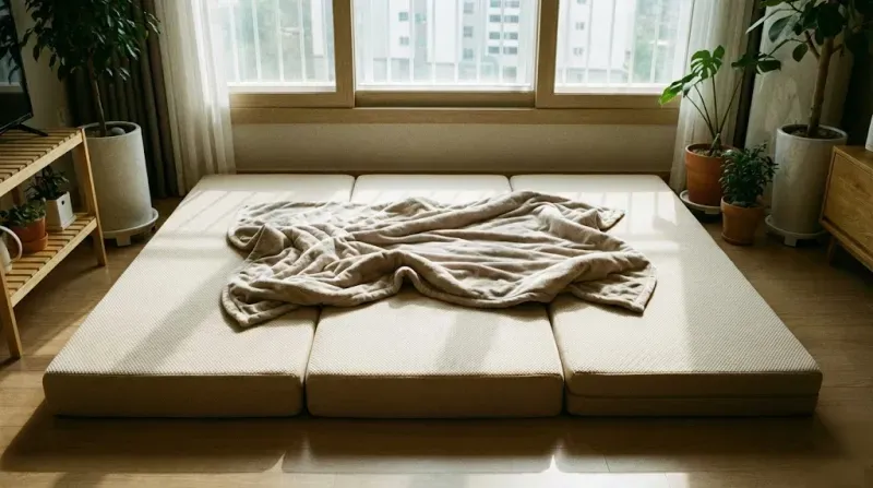 접이식 매트리스 추천 - 탄탄한 3단 접이식 매트리스 추천 거실 배치