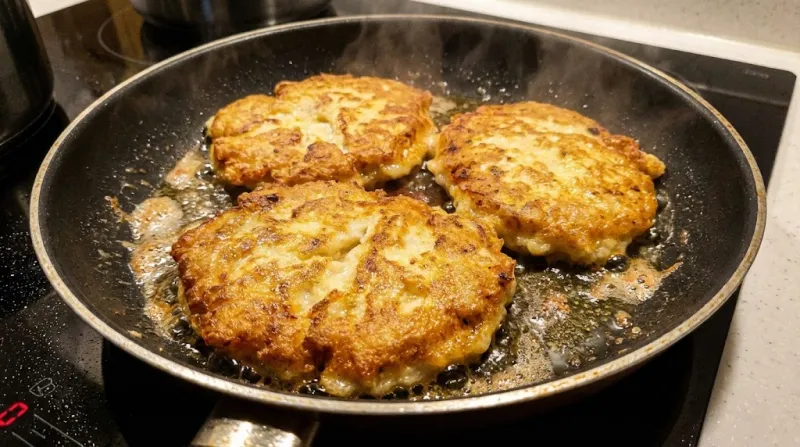 프라이팬으로 구운 바삭한 동태전