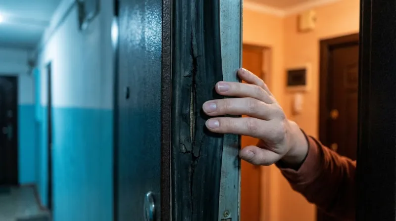 현관문 고무패킹 노후 확인