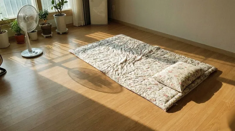 명절 손님맞이 얇은 바닥요 불편함