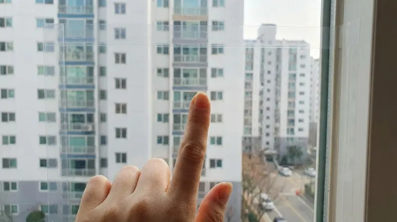 투명 TPU 방풍 비닐 설치 모습