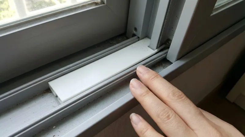 창문 레일 틈막이 설치 디테일