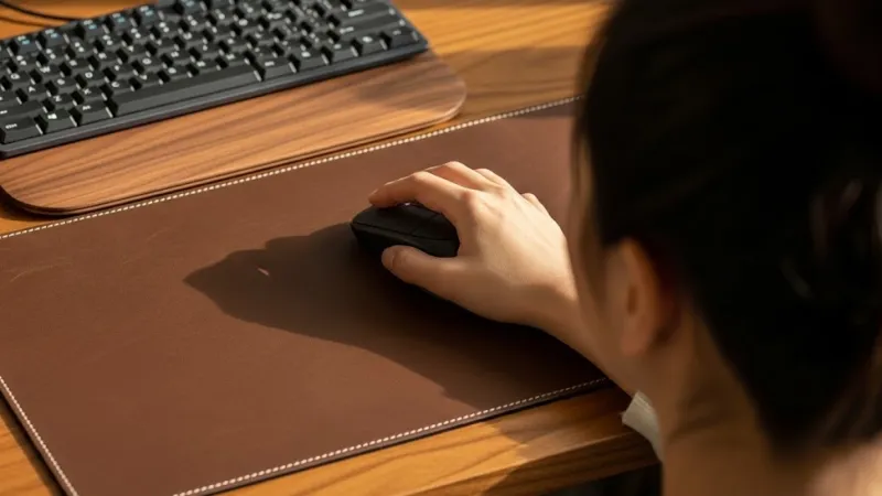 와이드 양면 가죽 데스크매트 무드와 질감