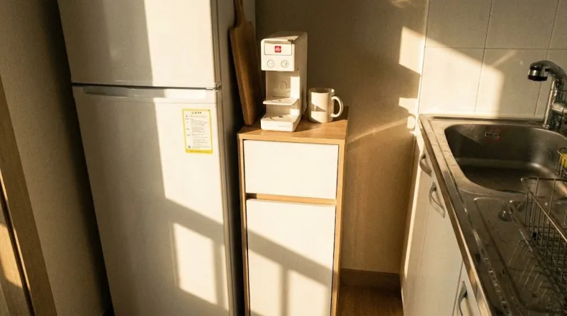 좁은 주방 틈새 수납장 홈카페 인테리어