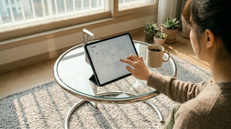 좁은 원룸 1인용 식탁 겸 홈오피스 책상 활용