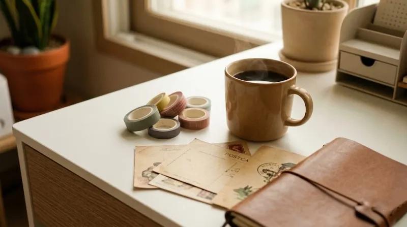 코지 앤 빈티지 무드의 방꾸미기 소품과 마스킹 테이프