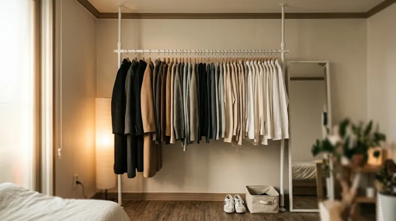 무설치 좁은방 행거 시스템장 드레스룸 인테리어