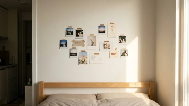 허전한 벽 꾸미기 - 자국안남는 테이프와 엽서로 완성한 원룸 벽 꾸미기 인테리어