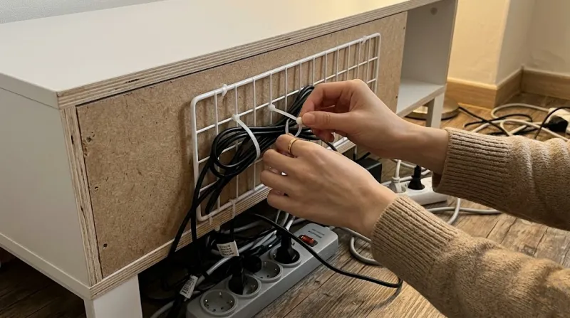 무타공 네트망으로 전선 정리하는 과정