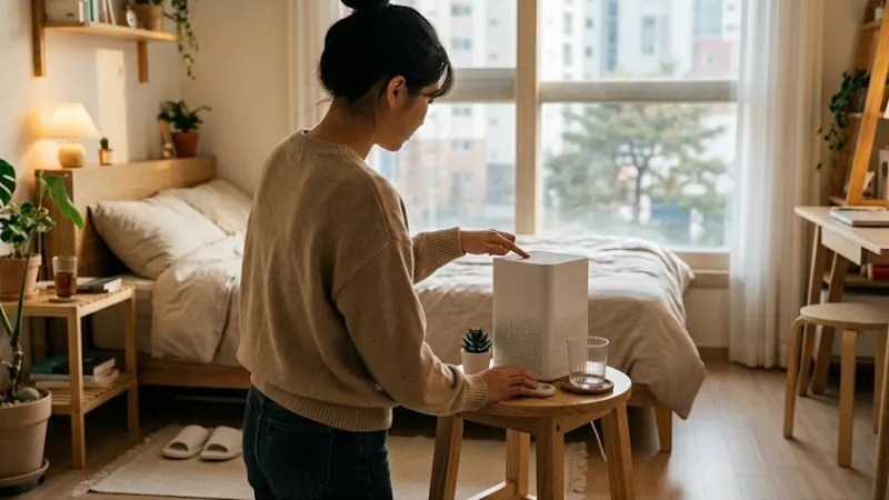 원룸 공기청정기 - 좁은 자취방에 어울리는 미니멀 공기청정기